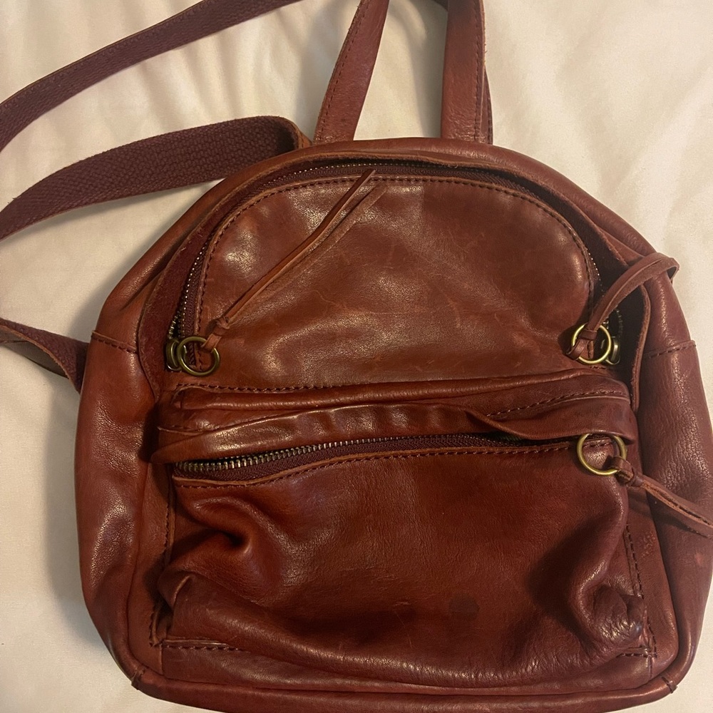 Madewell oxblood red Lorimer mini backpack